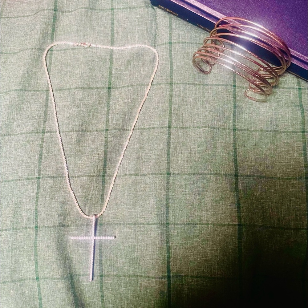 Dazzling Silver Cross Necklace